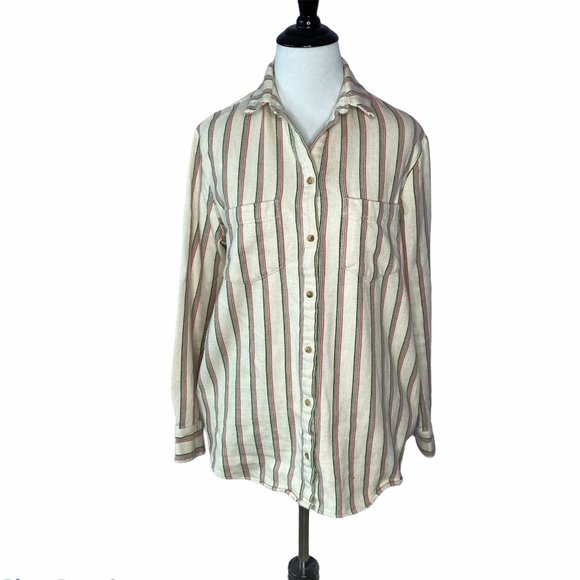 Madewell Flannel Sunday Shirt in Claxton Stripe w/POCKETS XS - Picture 1 of 11